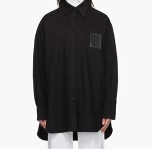 Raf Simons Black Oversized Denim Shirt size M Jacket Shacket Cotton